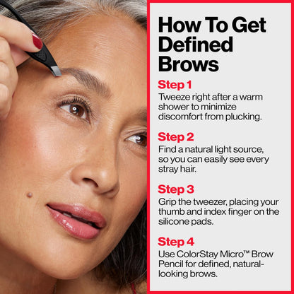 Revlon Comfort and Control Tweezer - Wide Grip Eyebrow Tweezer for Precise Hair Removal