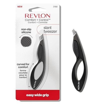 Revlon Comfort and Control Tweezer - Wide Grip Eyebrow Tweezer for Precise Hair Removal