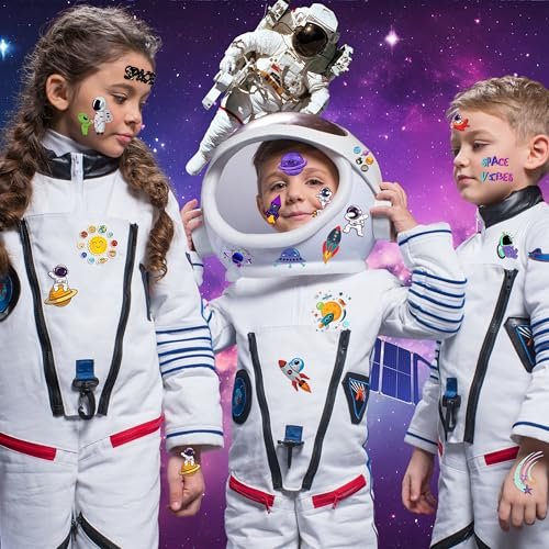 96PCS Galaxy Pre-Cut Temporary Tattoos for Kids - Outer Space Themed Birthday Party Supplies, Cute Stickers for Boys & Girls, Fun Party Favors, Classroom Prizes, Christmas Gifts - görsel 12