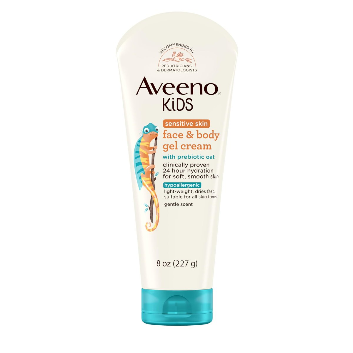 Aveeno Sensitive Skin Face & Body Gel Cream for Kids with Prebiotic Oat, Clinically Proven 24-Hour Hydration, Hypoallergenic, 8 oz - görsel 1