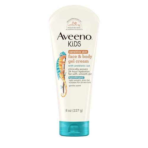 Aveeno Sensitive Skin Face & Body Gel Cream for Kids with Prebiotic Oat, Clinically Proven 24-Hour Hydration, Hypoallergenic, 8 oz - görsel 2