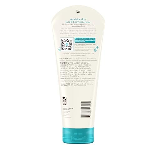 Aveeno Sensitive Skin Face & Body Gel Cream for Kids with Prebiotic Oat, Clinically Proven 24-Hour Hydration, Hypoallergenic, 8 oz - görsel 16