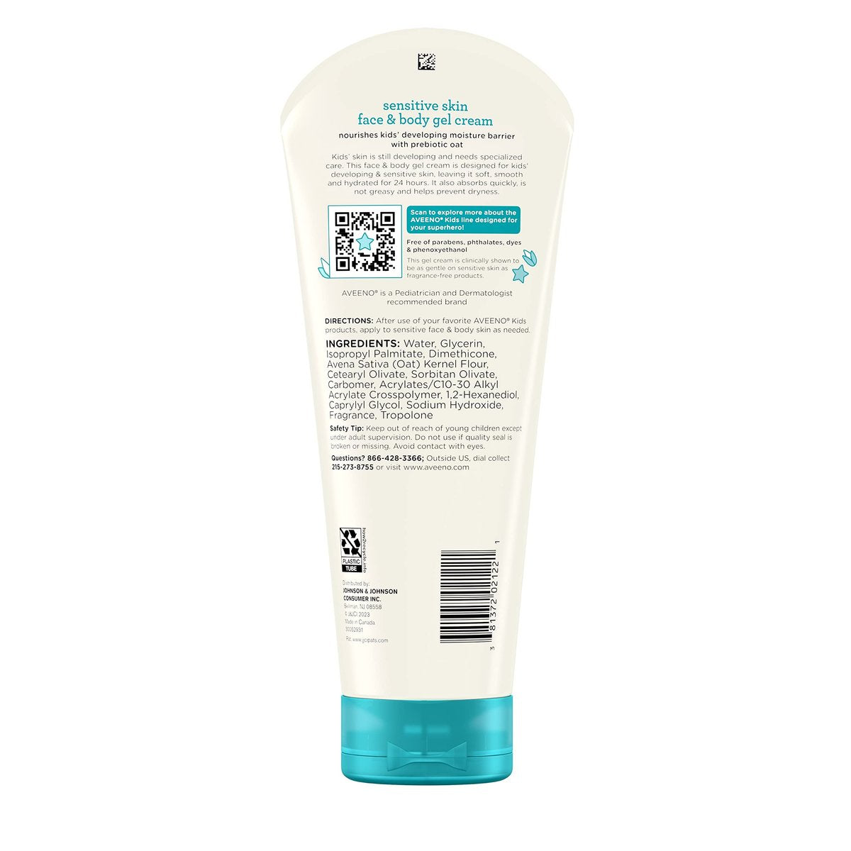 Aveeno Sensitive Skin Face & Body Gel Cream for Kids with Prebiotic Oat, Clinically Proven 24-Hour Hydration, Hypoallergenic, 8 oz - görsel 17