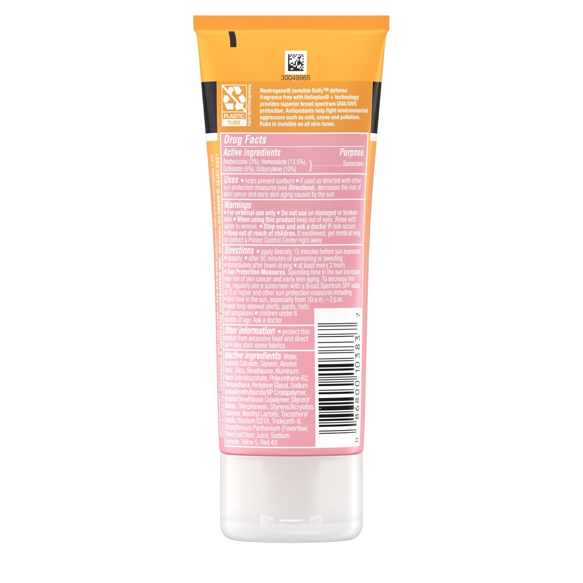 Neutrogena Invisible Daily Defense Sunscreen Lotion SPF 60+, Oxybenzone-Free & Water-Resistant, 3.0 fl. oz Avelisse