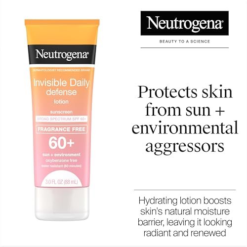 Neutrogena Invisible Daily Defense Fragrance-Free Sunscreen Lotion, SPF 60+, Broad Spectrum, Water-Resistant, 3.0 fl. oz - görsel 3