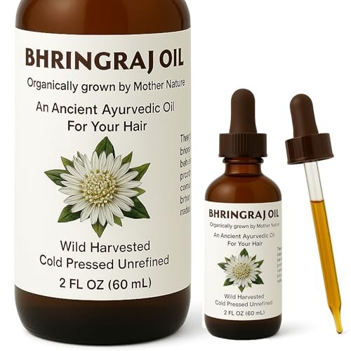 Best Nature's Bhringraj Oil – Pure Indian Eclipta Alba Oil for Hair Growth, Dandruff & Early Graying – Natural Scalp Cleanser – 2 fl oz Avelisse