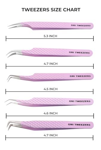 Professional Fiber Tip Lash Tweezers for Eyelash Extensions - Pink Stainless Steel Avelisse