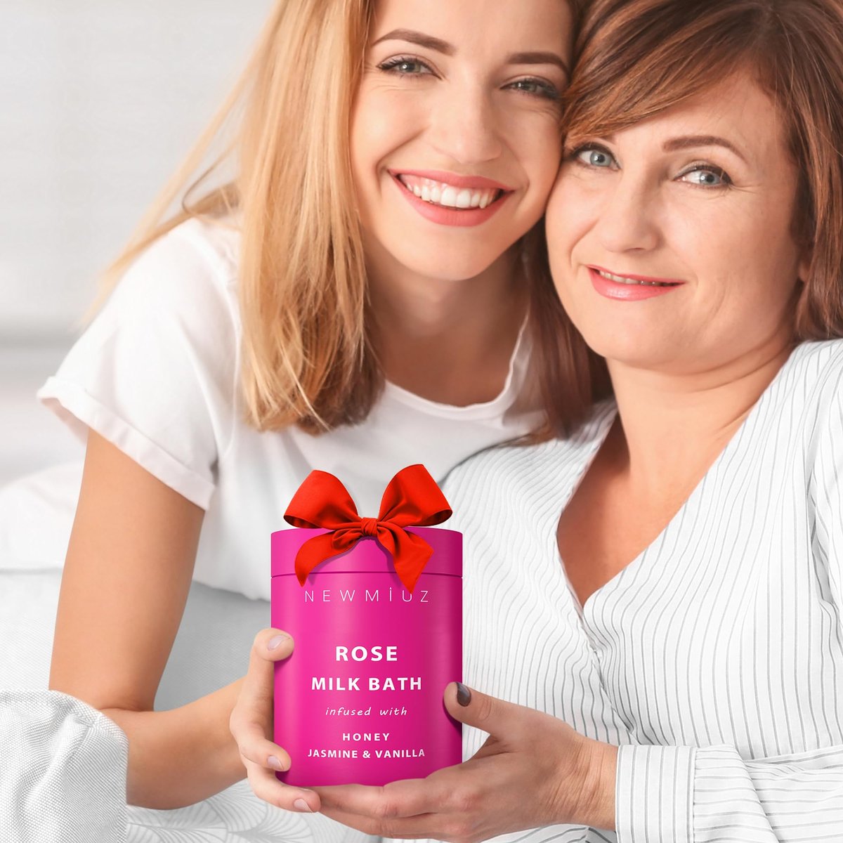 Calming Rose & Coconut Milk Bath Soak – Moisturize, Soften Skin with Honey, Jasmine, Vanilla – Luxury Spa Bath Salt Powder for Stress Relief – Gift for Women Avelisse