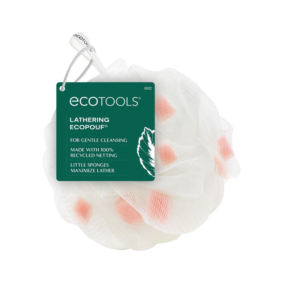 EcoTools Lathering EcoPouf with Mini Sponges - Gentle Exfoliating Loofah for Bath or Shower, 1 Count - görsel 1