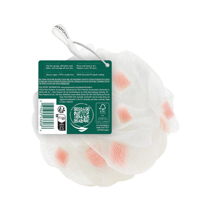 EcoTools Lathering EcoPouf with Mini Sponges - Gentle Exfoliating Loofah for Bath or Shower, 1 Count