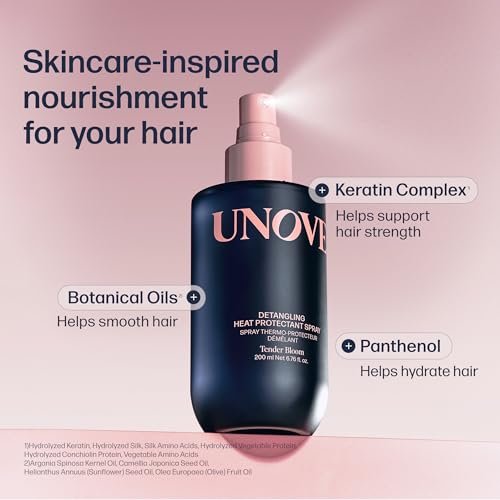 UNOVE Detangling Heat Protection Spray for Damaged Hair | Deep Hydration & Repair | Lightweight Leave-In Formula | Frizz Control | Smooth, Silky Finish, 200ml Avelisse