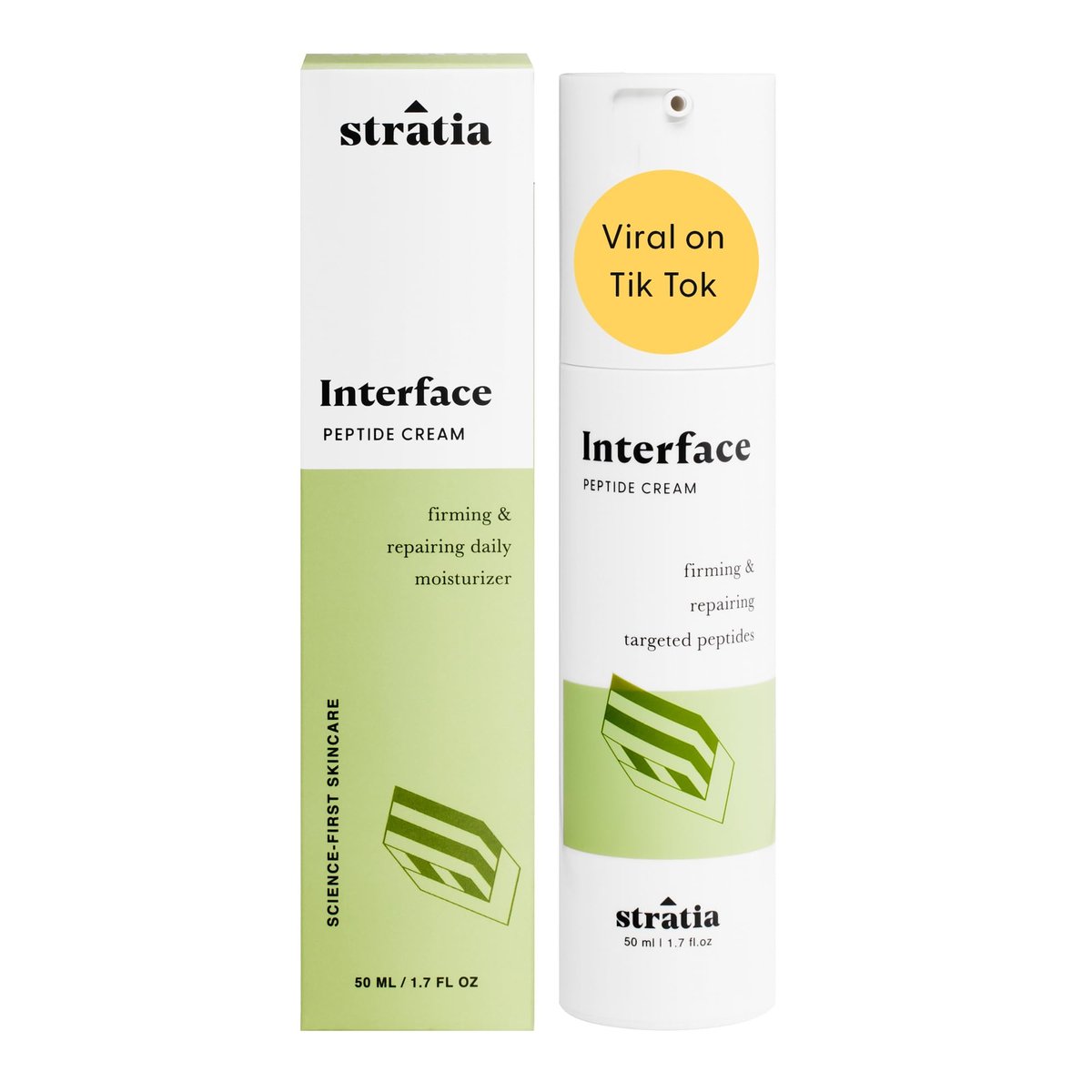 Stratia Interface Daily Moisturizer with Peptides – Hydrating & Repairing Face Moisturizer for All Skin Types (1.70 Fl Oz) Avelisse