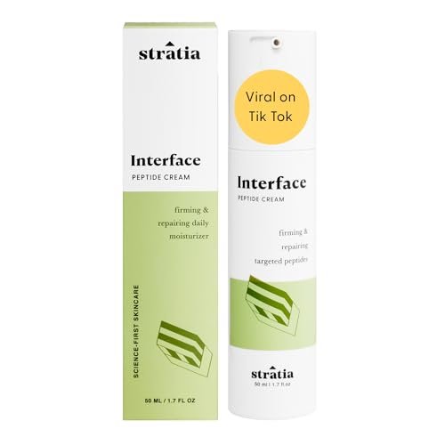 Stratia Interface Daily Moisturizer with Peptides – Hydrating & Repairing Face Moisturizer for All Skin Types (1.70 Fl Oz) Avelisse