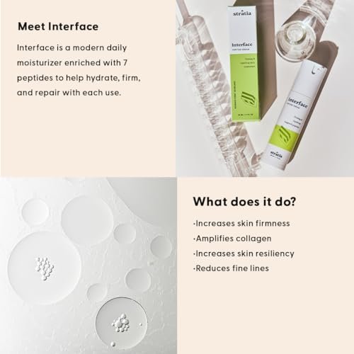 Stratia Interface Daily Moisturizer with Peptides – Hydrating & Repairing Face Moisturizer for All Skin Types (1.70 Fl Oz) Avelisse