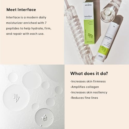 Stratia Interface Daily Moisturizer with Peptides – Hydrating & Repairing Face Moisturizer for All Skin Types (1.70 Fl Oz) Avelisse