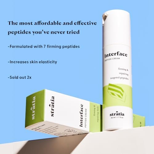 Stratia Interface Daily Moisturizer with Peptides – Hydrating & Repairing Face Moisturizer for All Skin Types (1.70 Fl Oz) Avelisse
