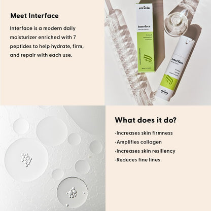 Stratia Interface Daily Moisturizer with Peptides – Hydrating & Repairing Face Moisturizer for All Skin Types (1.70 Fl Oz) Avelisse