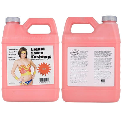 Liquid Latex Red Body Paint - 32 oz Bulk for Adults & Kids, Zombie Skin Makeup for Halloween, Theater, Cosplay