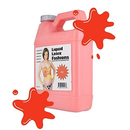 Liquid Latex Red Body Paint - 32 oz Bulk for Adults & Kids, Zombie Skin Makeup for Halloween, Theater, Cosplay
