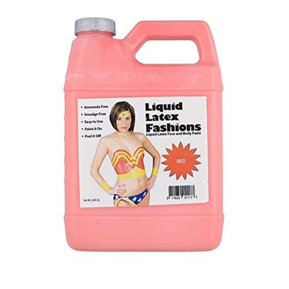 Liquid Latex Red Body Paint - 32 oz Bulk for Adults & Kids, Zombie Skin Makeup for Halloween, Theater, Cosplay