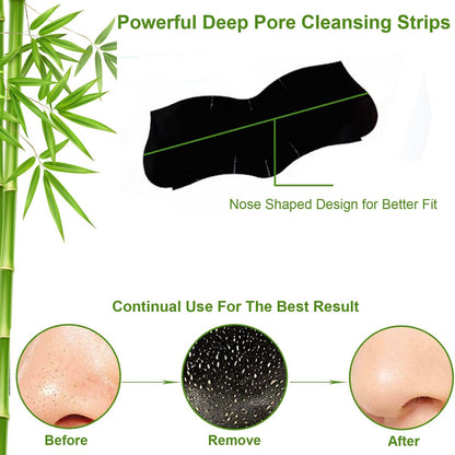 ELAIMEI Pore Strips, 80 Pcs, Natural Charcoal Blackhead Remover Strips for All Skin Types, Pore Deep Cleansing & Minimizing Nose Strips, Instant Unclogging