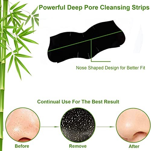 ELAIMEI Pore Strips, 80 Pcs, Natural Charcoal Blackhead Remover Strips for All Skin Types, Pore Deep Cleansing & Minimizing Nose Strips, Instant Unclogging - görsel 6
