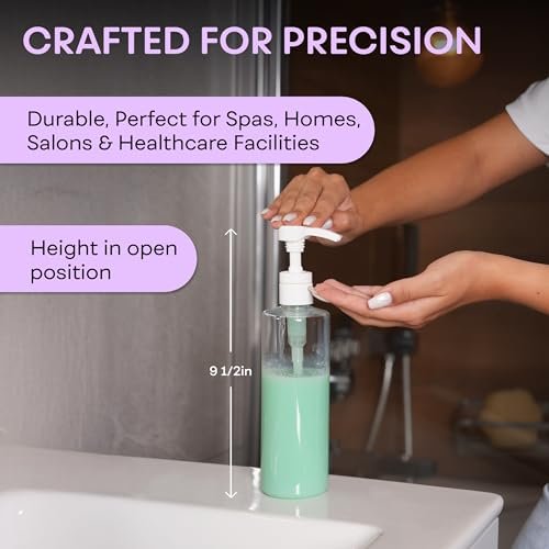 BRIGHTFROM Empty Lotion Pump Bottles 16 OZ, BPA-Free Refillable Containers, Plastic PET, 2 Pack (White Pump) - görsel 10