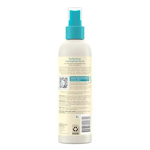 Aveeno Kids Hydrating Detangling Spray with Oat Extract – Tear-Free, Hypoallergenic Detangler for Sensitive Skin & Scalp, 10 fl. oz Avelisse