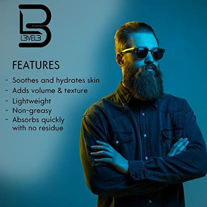 L3 Level 3 Leave In Beard Conditioner Foam - Lightweight Beard Hydrator for Soft, Smooth & Healthy Facial Hair (5 Fl Oz) Avelisse