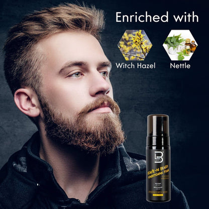 L3 Level 3 Leave In Beard Conditioner Foam - Lightweight Beard Hydrator for Soft, Smooth & Healthy Facial Hair (5 Fl Oz) Avelisse