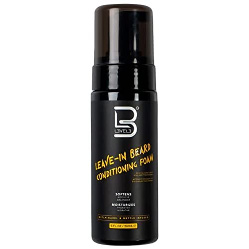 L3 Level 3 Leave In Beard Conditioner Foam - Lightweight Beard Hydrator for Soft, Smooth & Healthy Facial Hair (5 Fl Oz) Avelisse