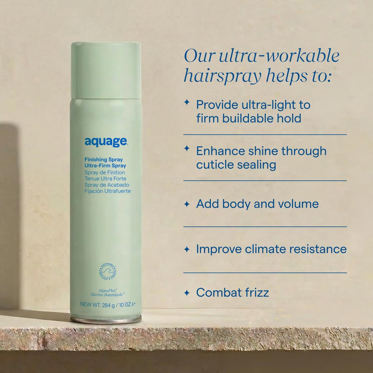 Aquage Finishing Hair Spray – Volumizing & Flexible Hold for Shine, Long-Lasting Style (2 oz) Avelisse