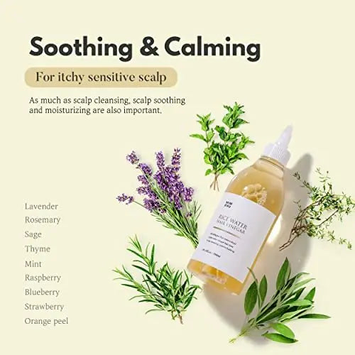 mimosu Apple Cider Vinegar Hair Rinse with Rice Water – Gentle Scalp Cleanser & Dandruff Treatment for Hair Growth, 10.13 fl oz Avelisse