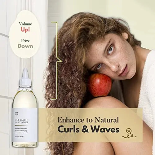 mimosu Apple Cider Vinegar Hair Rinse with Rice Water – Gentle Scalp Cleanser & Dandruff Treatment for Hair Growth, 10.13 fl oz Avelisse