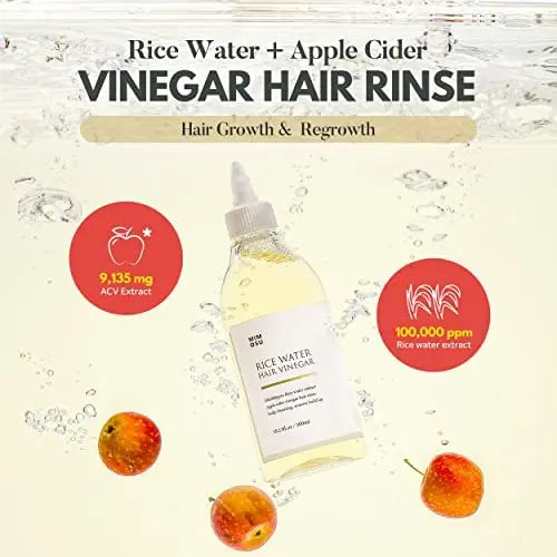 mimosu Apple Cider Vinegar Hair Rinse with Rice Water – Gentle Scalp Cleanser & Dandruff Treatment for Hair Growth, 10.13 fl oz Avelisse