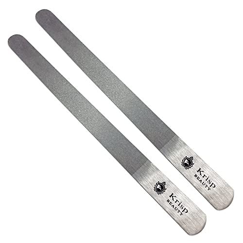 Stainless Steel Diamond Deb Nail File for Manicure Pedicure - Double Sided Metal Nail Files for Natural and Acrylic Nails - 7 Inch, Pack of 2 by Krisp Beauty - görsel 2