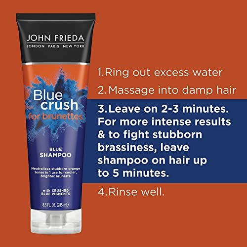 John Frieda Blue Crush Conditioner for Brunette Hair - Toning Conditioner with Blue Pigments to Reduce Orange Tones, Nourishes Color-Treated & Natural Brunette Hair, 8.3 oz - görsel 12