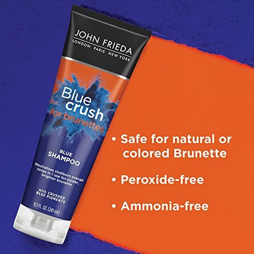 John Frieda Blue Crush Conditioner for Brunette Hair - Toning Conditioner with Blue Pigments to Reduce Orange Tones, Nourishes Color-Treated & Natural Brunette Hair, 8.3 oz - görsel 6