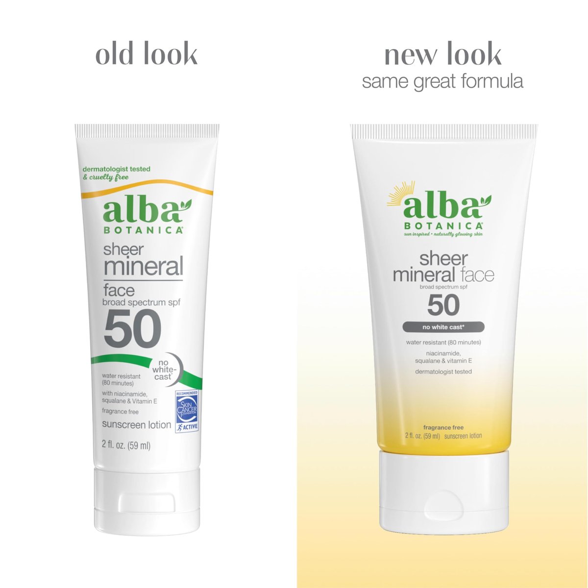 Alba Botanica Fragrance-Free Sheer Mineral Face Sunscreen Lotion, Broad Spectrum SPF 50, Water Resistant & Biodegradable, 2 fl. oz. - görsel 3
