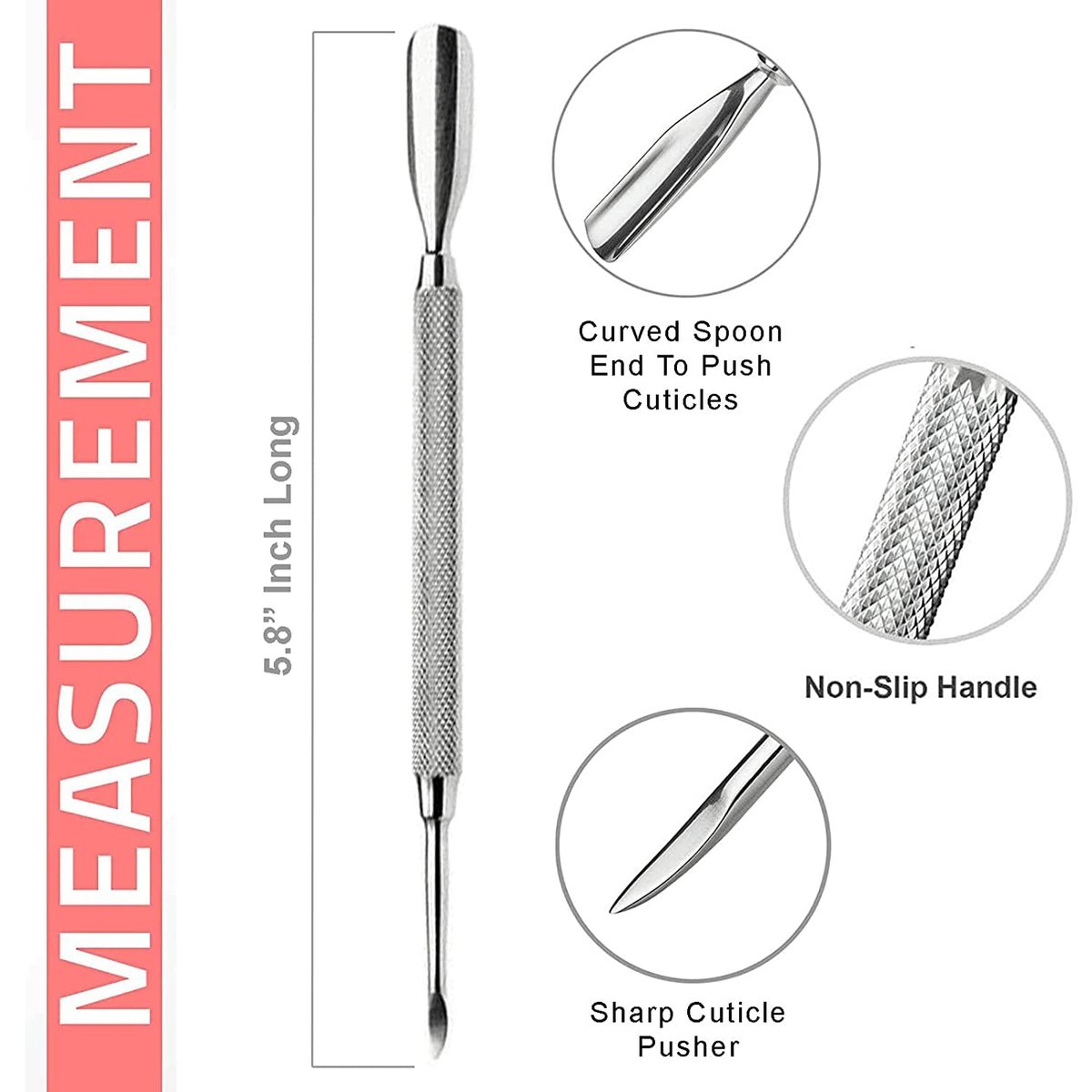 Professional Cuticle Nippers - Stainless Steel Cuticle Trimmer & Pusher by Krisp Beauty Avelisse