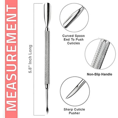 Professional Cuticle Nippers - Stainless Steel Cuticle Trimmer & Pusher by Krisp Beauty Avelisse