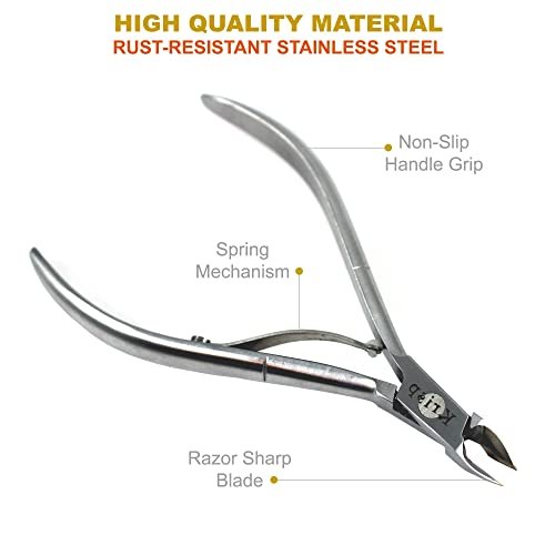 Professional Cuticle Nippers - Stainless Steel Cuticle Trimmer & Pusher by Krisp Beauty Avelisse