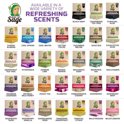 Age of Sage Natural Bar Soap Gift Set for Women - Vegan, Cold Process, Essential Oil, Aromatic Moisturizing Wash Soaps, Victorian Scent (4 Pack) Avelisse