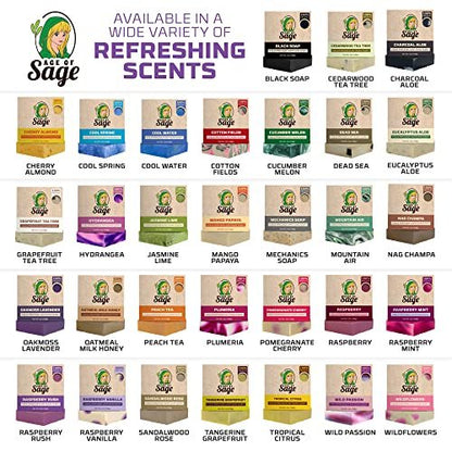 Age of Sage Natural Bar Soap Gift Set for Women - Vegan, Cold Process, Essential Oil, Aromatic Moisturizing Wash Soaps, Victorian Scent (4 Pack) Avelisse