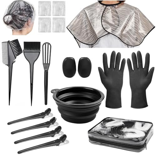 Xarchy 19-Piece Professional Hair Bleach Kit – Hair Coloring Tools with Dye Brush, Mixing Bowl, Clips, Applicator & Earmuffs for At-Home Highlighting - görsel 1