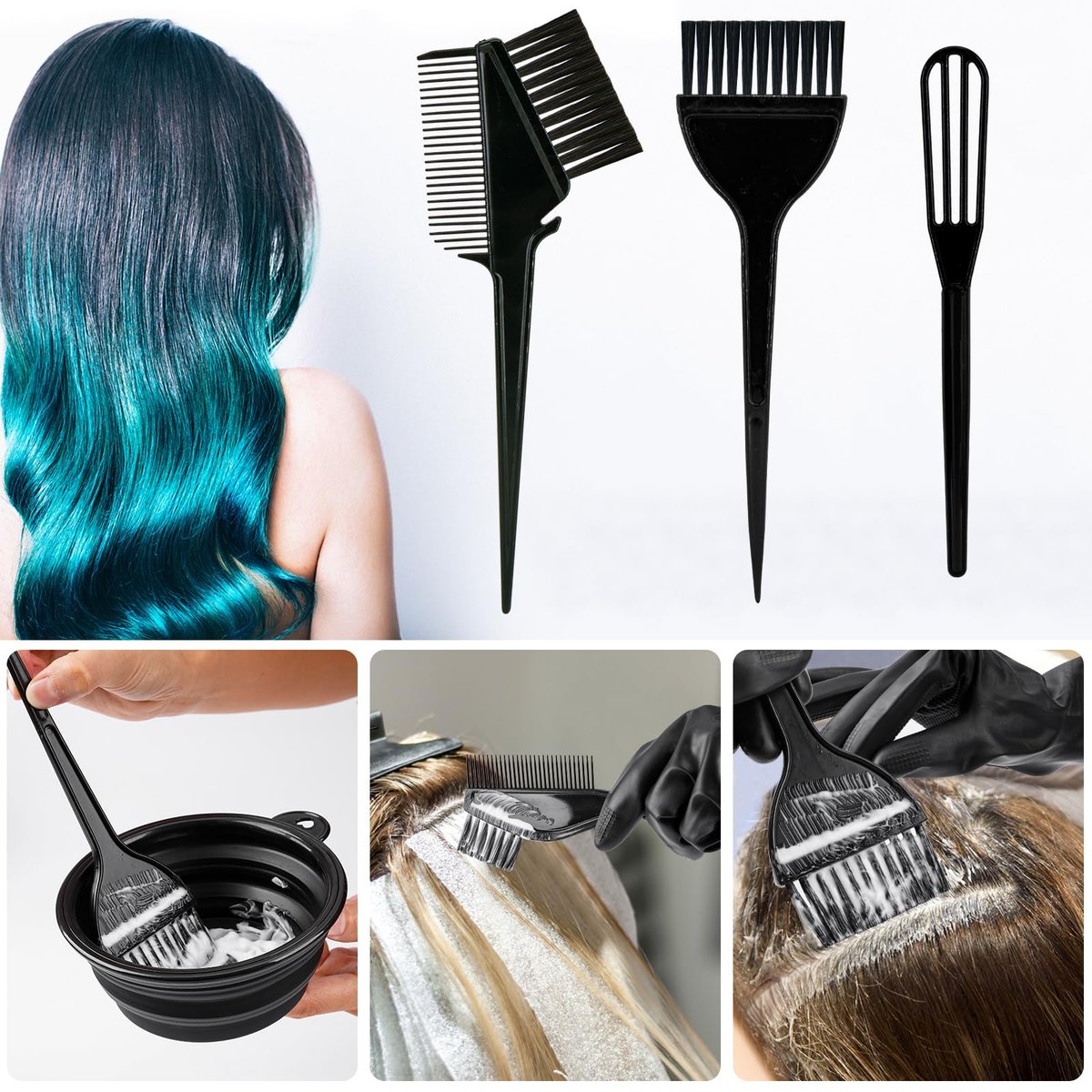 Xarchy 19-Piece Professional Hair Bleach Kit – Hair Coloring Tools with Dye Brush, Mixing Bowl, Clips, Applicator & Earmuffs for At-Home Highlighting - görsel 6