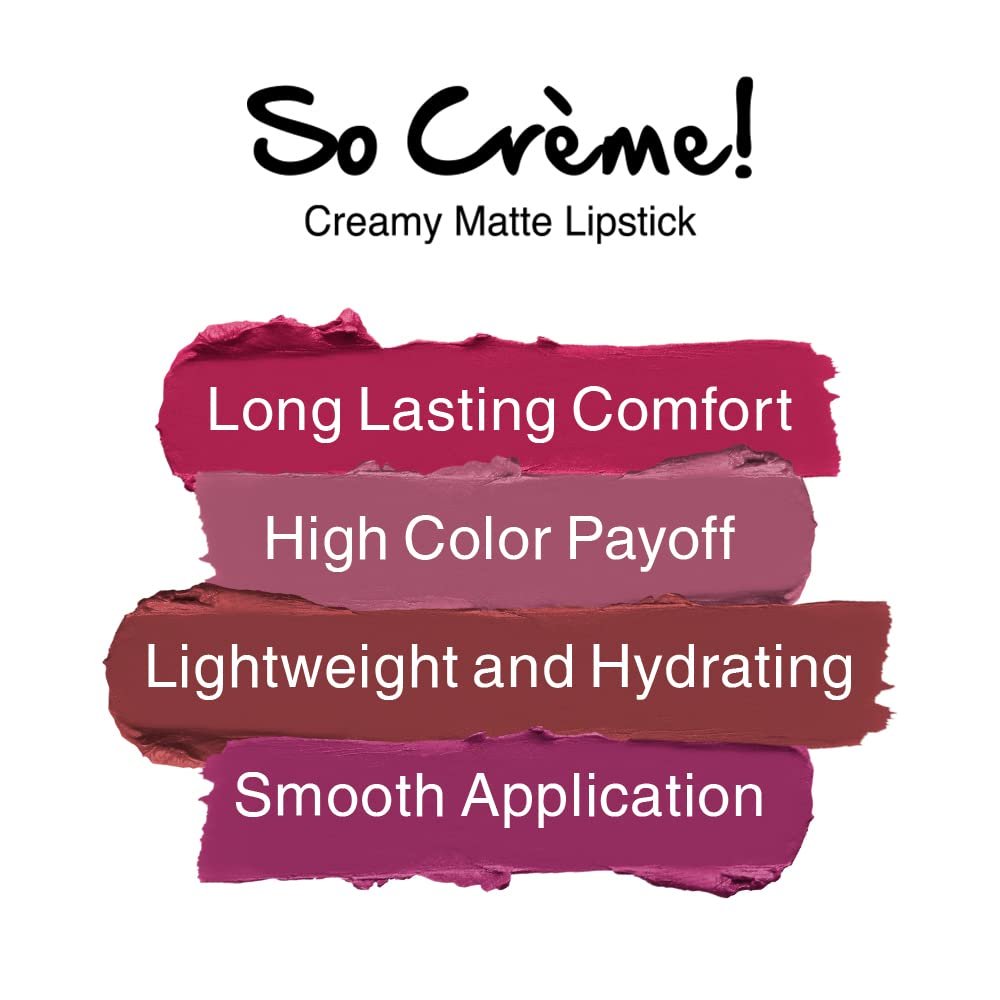 Nykaa Cosmetics So Creme Creamy Matte Lipstick - Long-Lasting Lip Color for Women - Weightless Lipstick with Velvety Texture - Wakeup Makeup - 0.14 oz - görsel 12