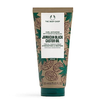 The Body Shop Jamaican Black Castor Oil Curl Activator - Strengthen & Restore for Curls & Coils - Vegan - 6.75 Fl Oz