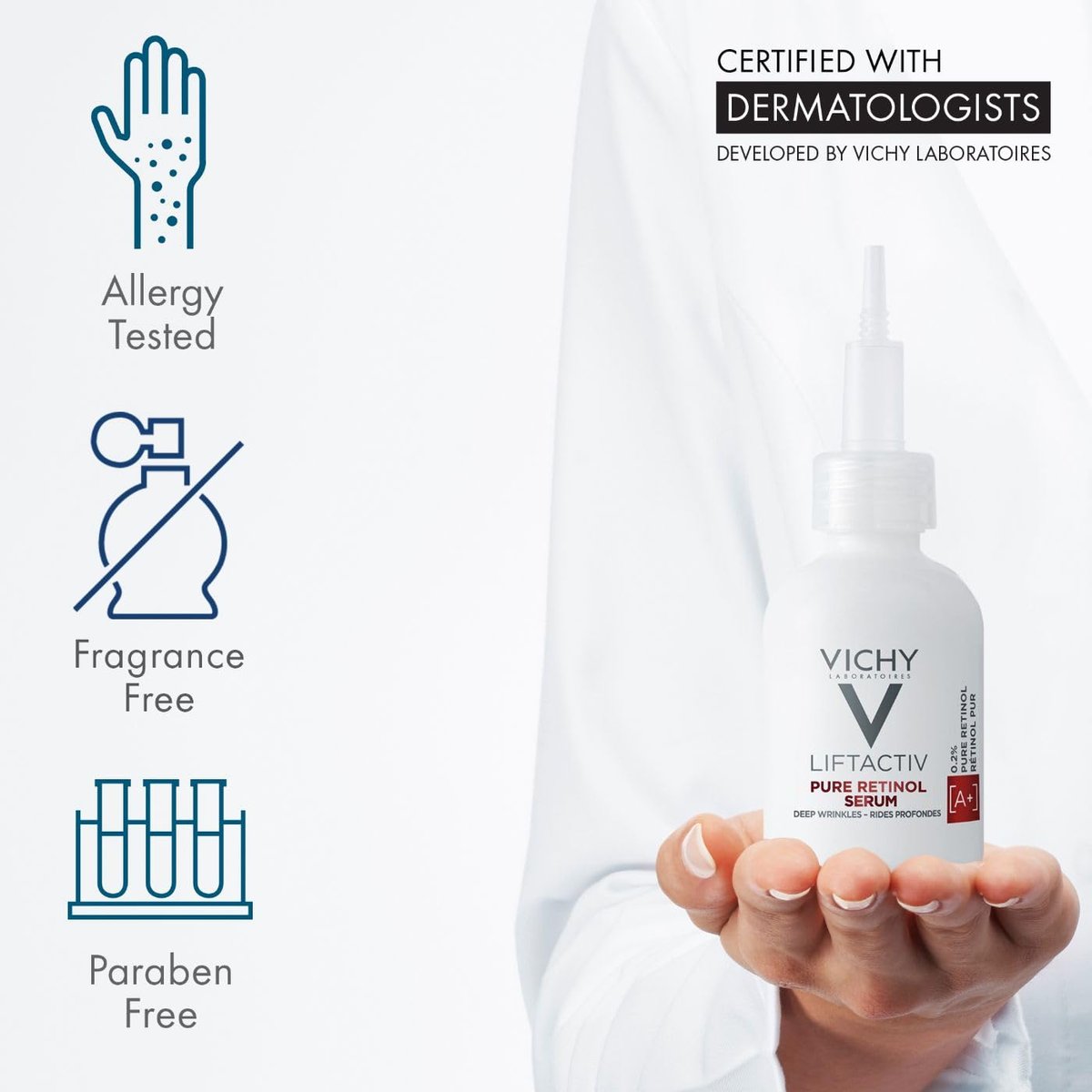 Vichy LiftActiv Pure Retinol Serum – Anti-Aging Face Serum with 0.2% Retinol and Peptides for Wrinkles, Fine Lines, Firming, and Smoothing, 1 Fl. Oz. Avelisse