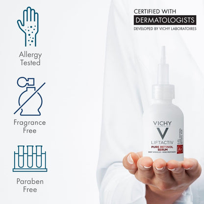 Vichy LiftActiv Pure Retinol Serum – Anti-Aging Face Serum with 0.2% Retinol and Peptides for Wrinkles, Fine Lines, Firming, and Smoothing, 1 Fl. Oz. Avelisse